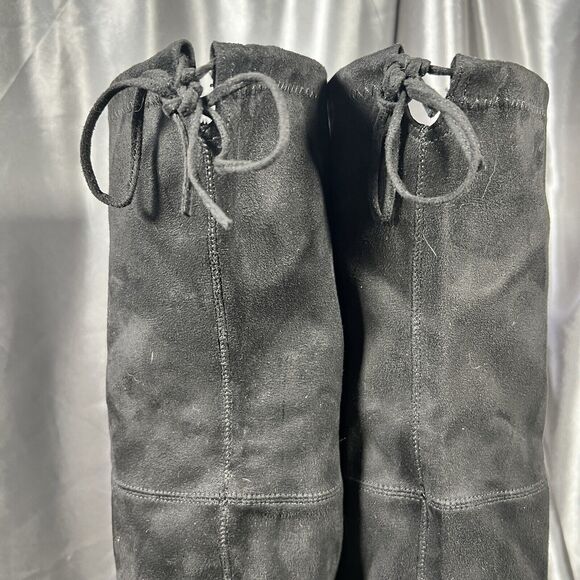 Steve Madden Gorgeous Size 8.5M Black Faux Suede High Heel Over The Knee Boots - Picture 8 of 16